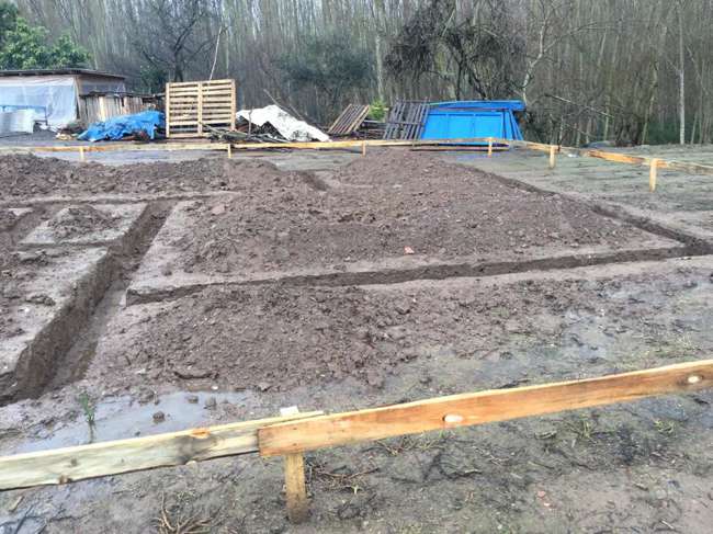 Trazado de fundaciones en terreno
