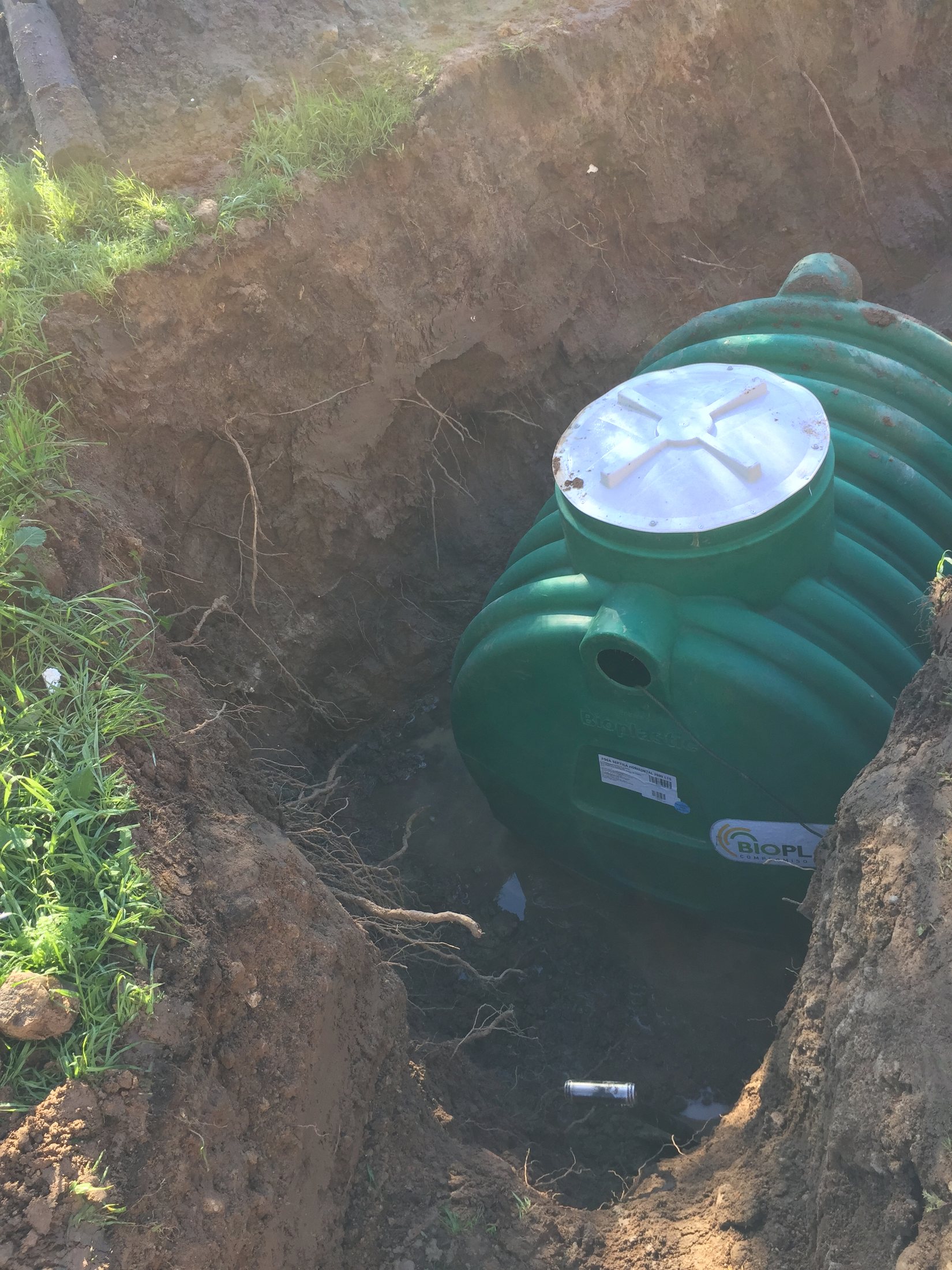 Instalación sanitaria en excavación